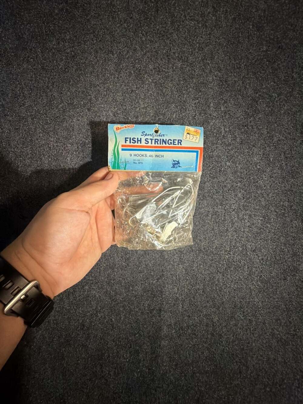 Vintage Berkley Sportfisher Fish Stringer 46 Inch 9 Hooks
